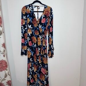 Band of Gypsies Black Bell Sleeve Wrap Gown